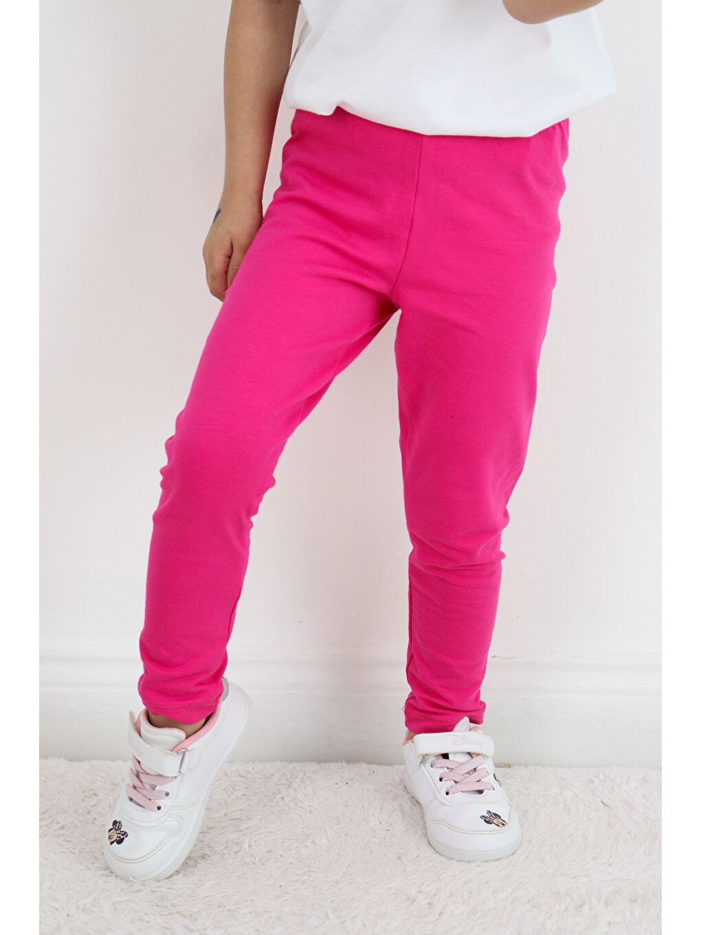 Fuşya Basic Kız Çocuk Tayt %100 Pamuk 6 Ay 5 Yaş