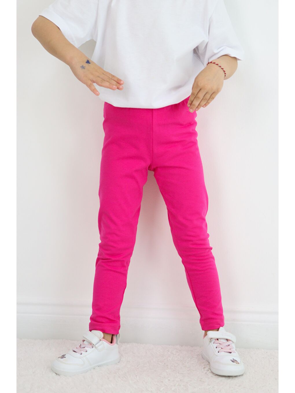 Fuşya Basic Kız Çocuk Tayt %100 Pamuk 6 Ay 5 Yaş-1