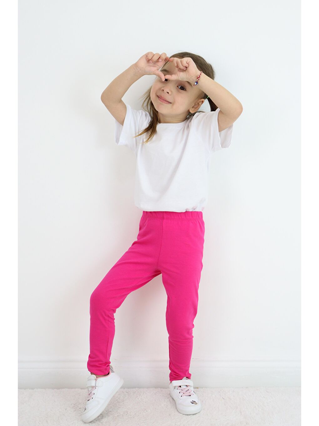 Fuşya Basic Kız Çocuk Tayt %100 Pamuk 6 Ay 5 Yaş-3
