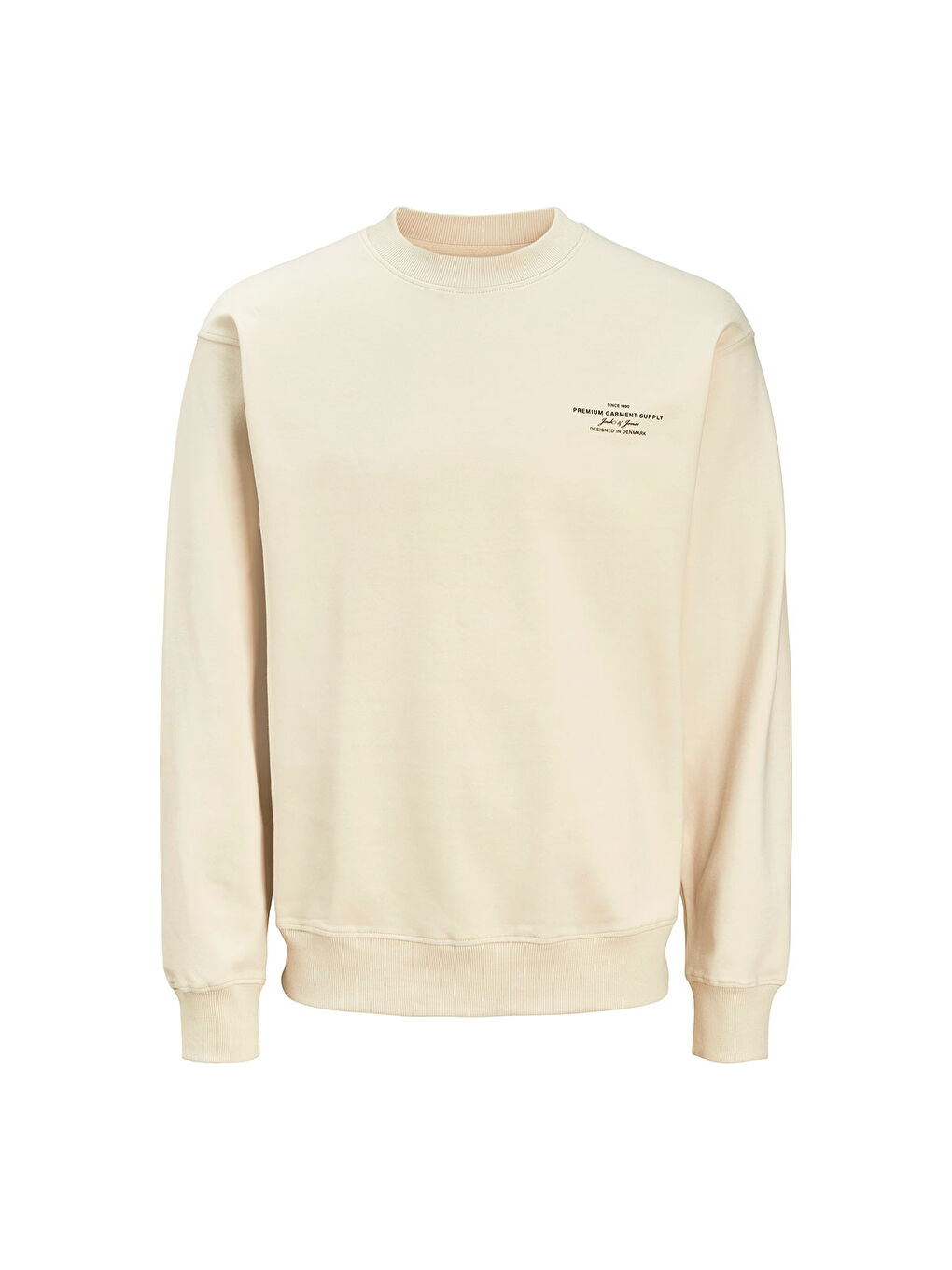 Jack & Jones Blachad Branding Erkek Bej Yuvarlak Yaka Sweatshirt - 4