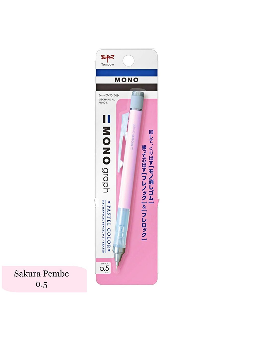 Tombow Pembe Mono Graph Mekanik Kurşun Kalem 0.5 Pastel