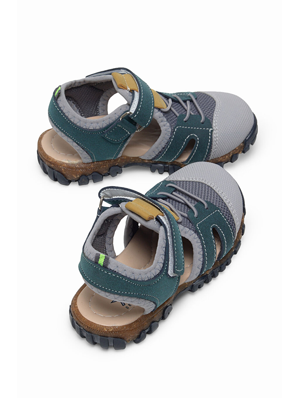 Çocuk Unisex Lacivert Sarı Çoçuk Cırt Ve Bağcıklı Rahat Kalıp Sandalet-4