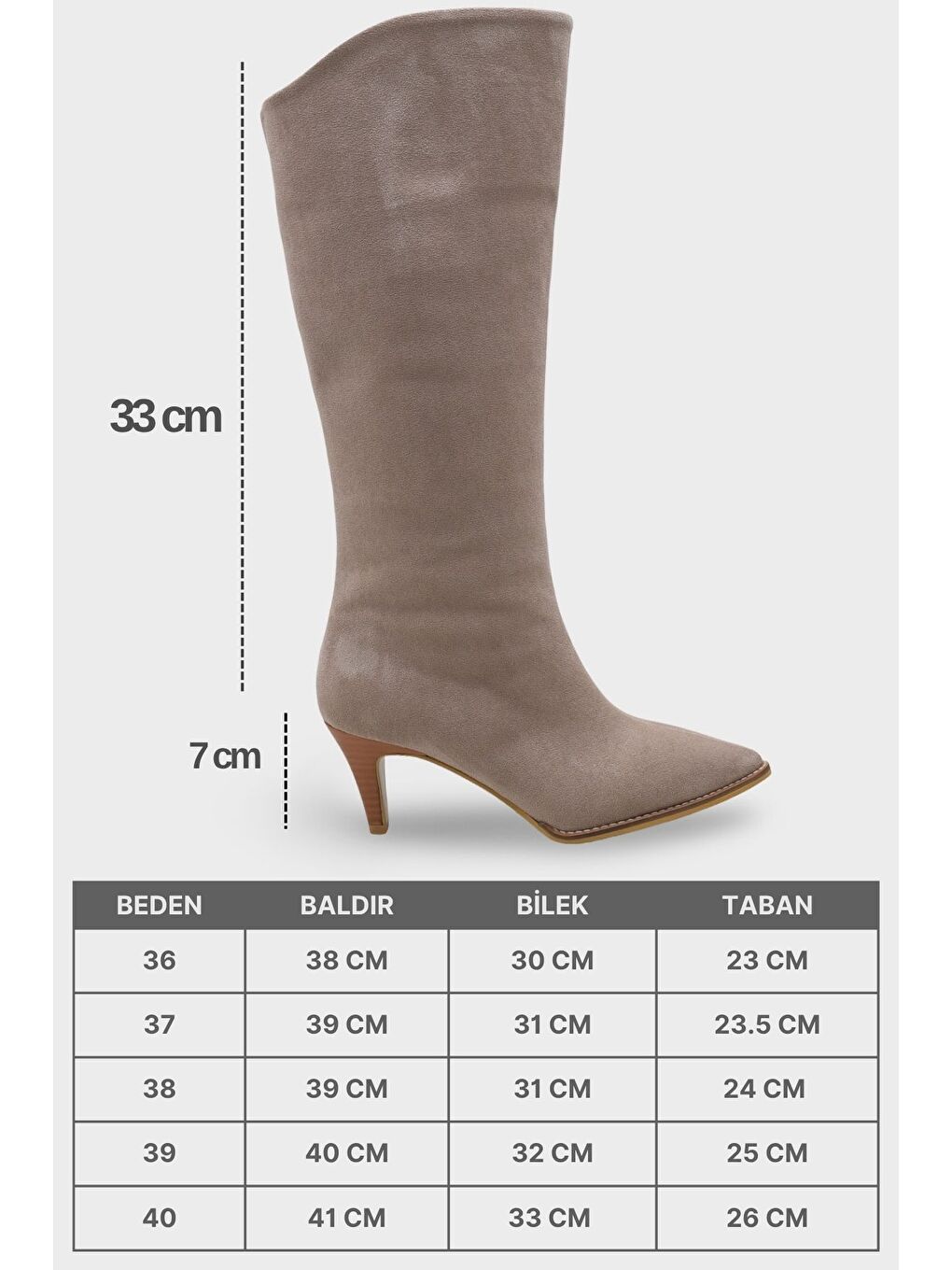 Bej Essy Kadın Vizon Sivri Burun Çizme-6