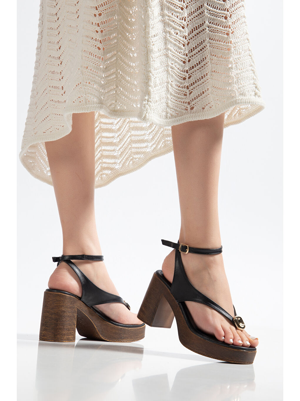 Siyah Jenya Günlük Ortopedik Kadın Klasik Topuklu Ayakkabı-3