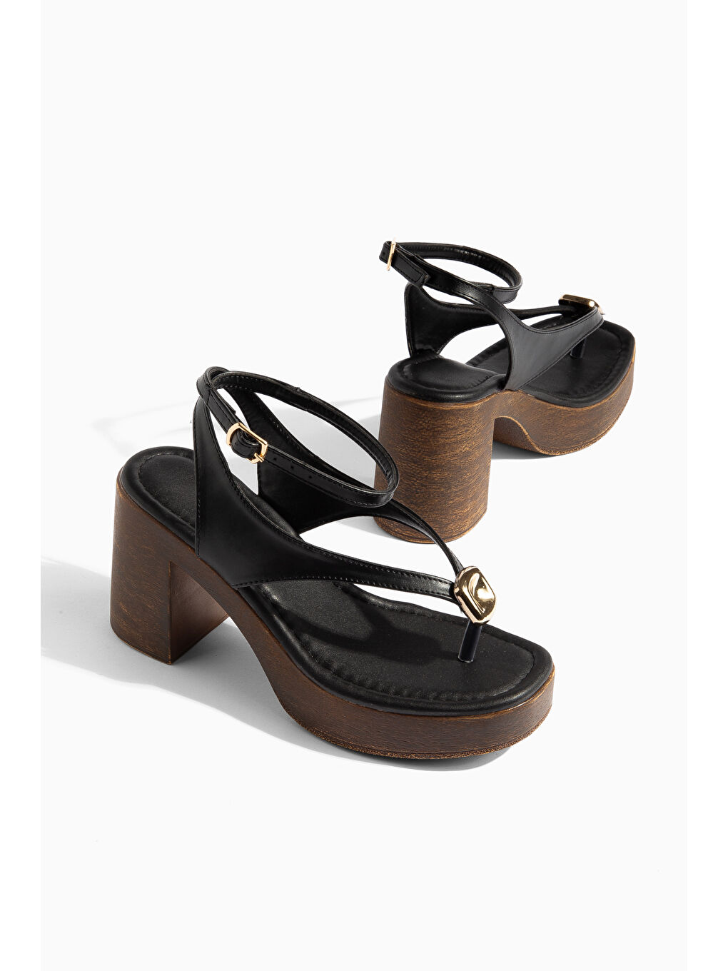 Siyah Jenya Günlük Ortopedik Kadın Klasik Topuklu Ayakkabı-4