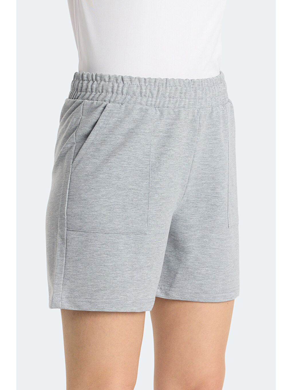 ROKO I Kadın Cepli Gri Şort-2