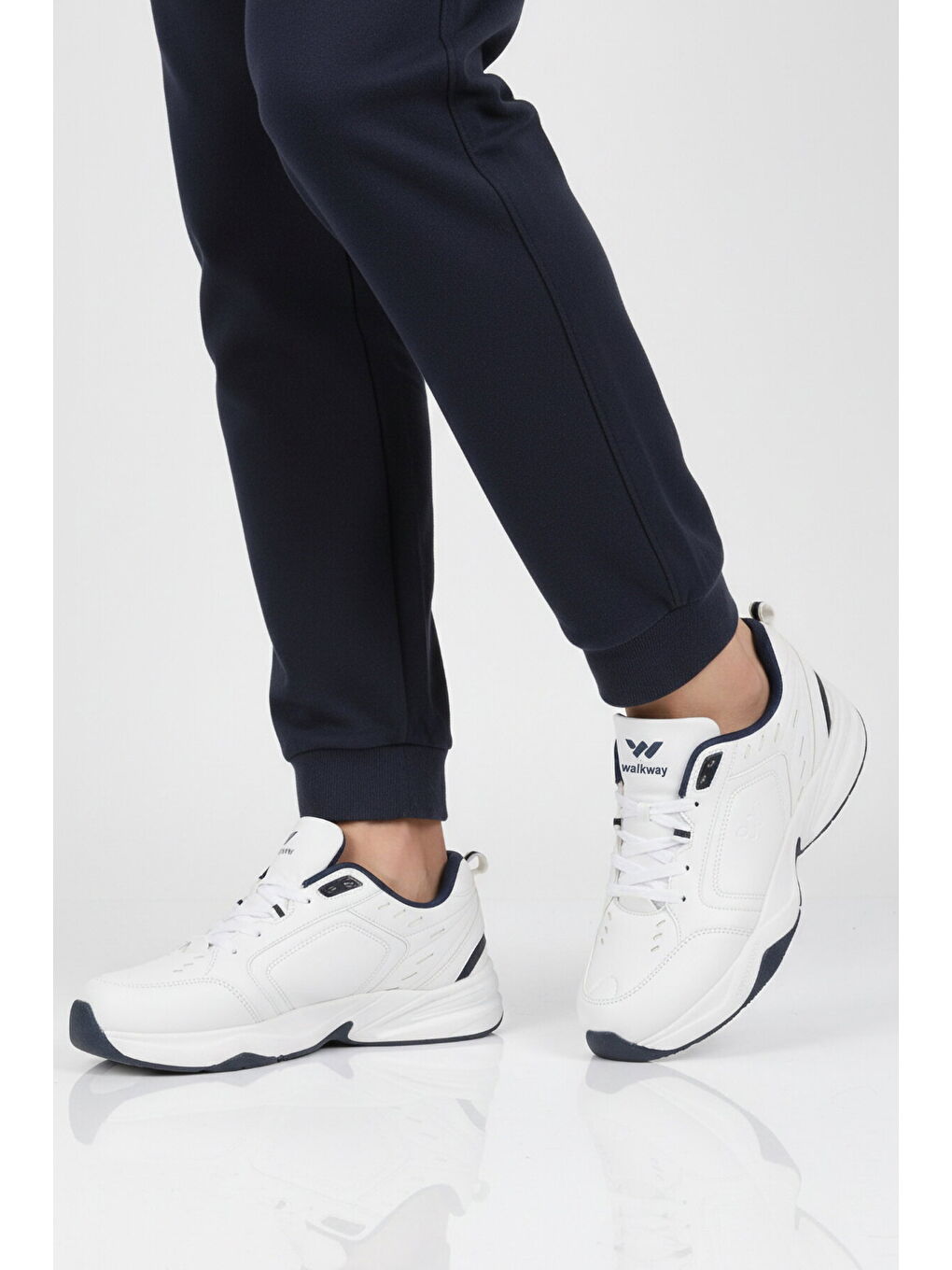 Mavi Beyaz Lacivert Kaymaz Taban Erkek Spor Ayakkabı Erya M