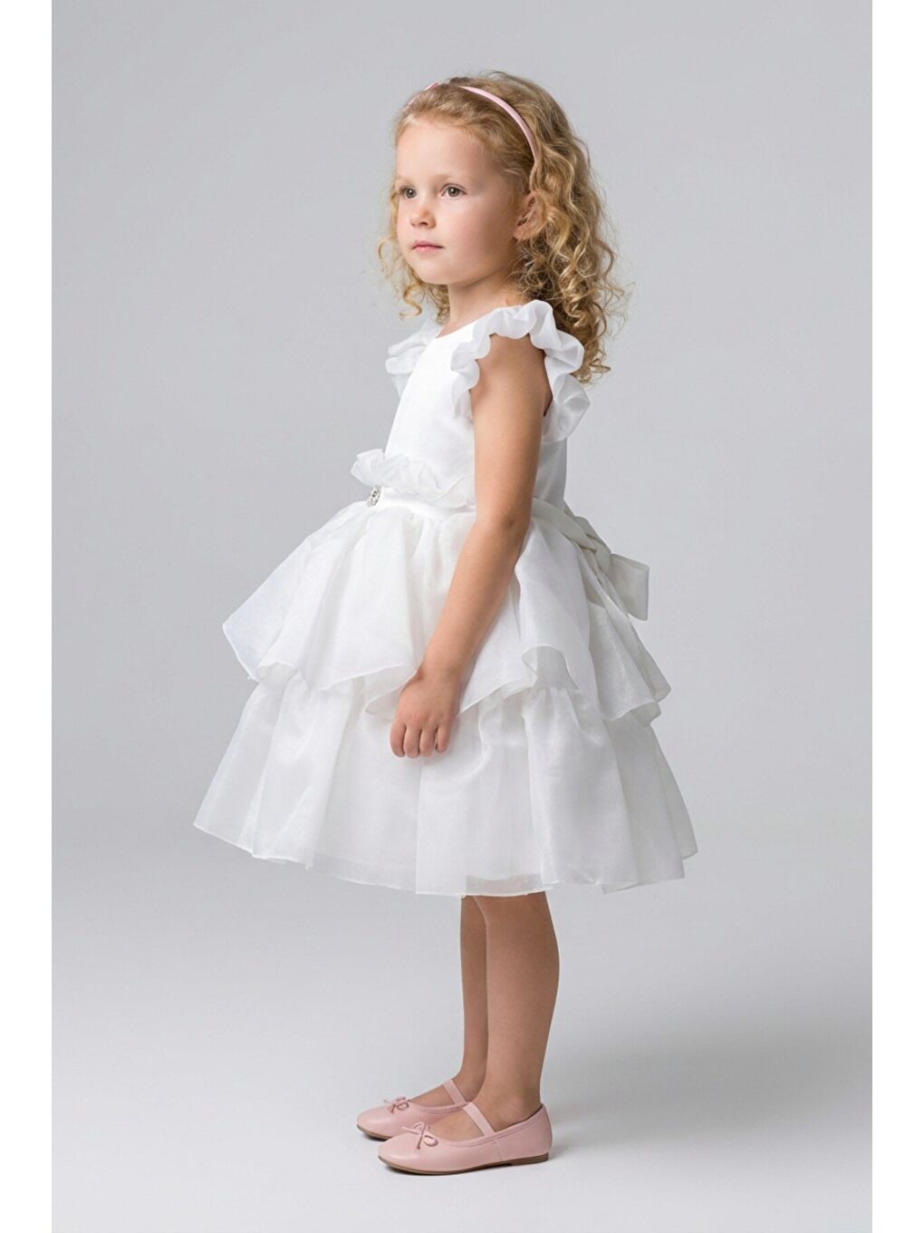 Ekru Kız Çocuk Abiye-1