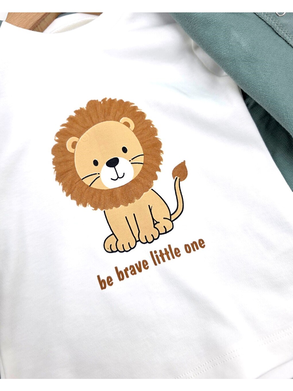 İndigo Erkek Bebek Aslan Baskılı Ceketli 3'lü Takım-6
