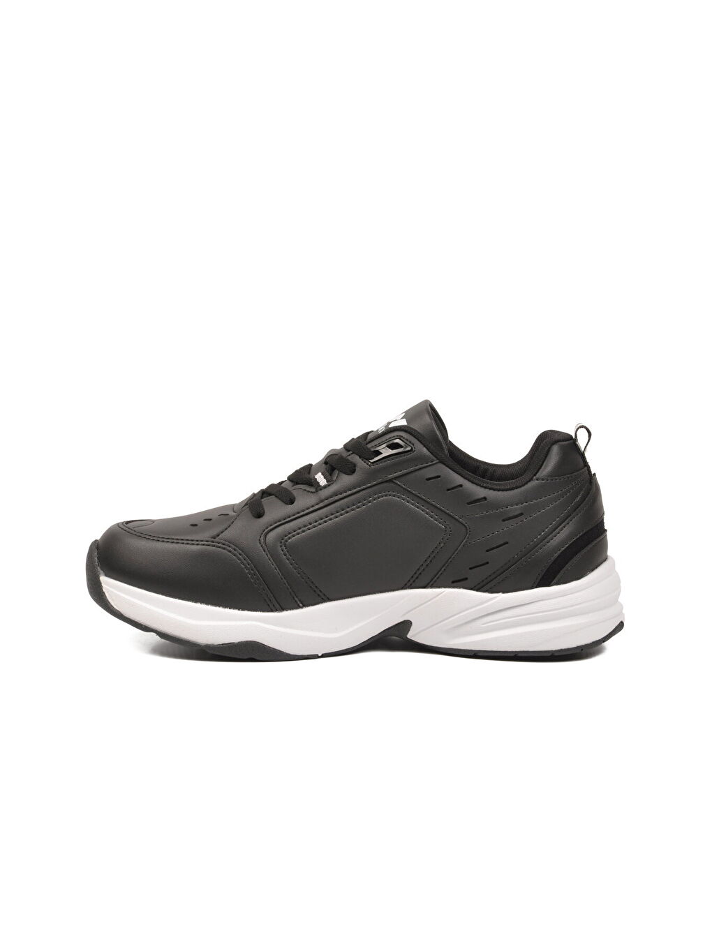 Siyah Beyaz Bağcıklı Kaymaz Taban Erkek Spor Ayakkabı Erya M-3
