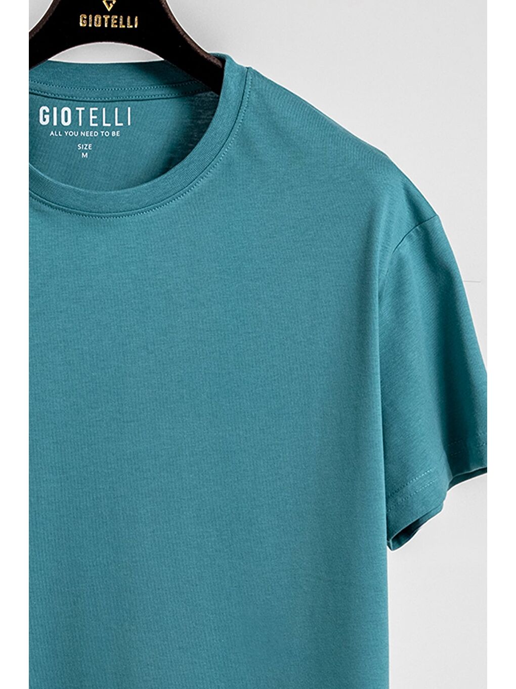 Giotelli Erkek Açık Mavi Normal Kesim Regular Fit Dokuma Bisiklet Yaka Tişört-2
