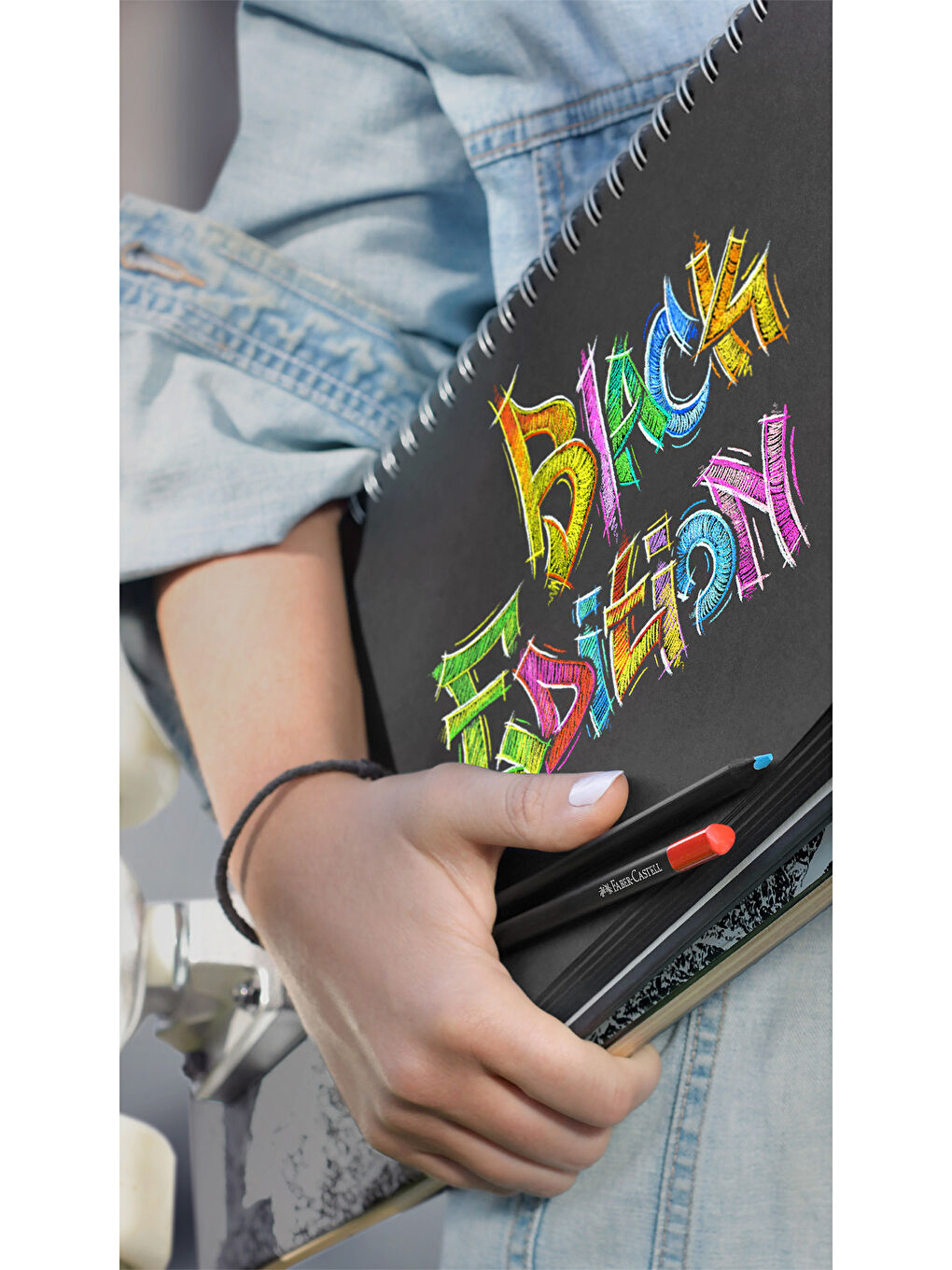 Black Edition Boya Kalemi, 24 Renk, Siyah Kağıda Uyumlu, Ergonomik Üçgen Gövde-7