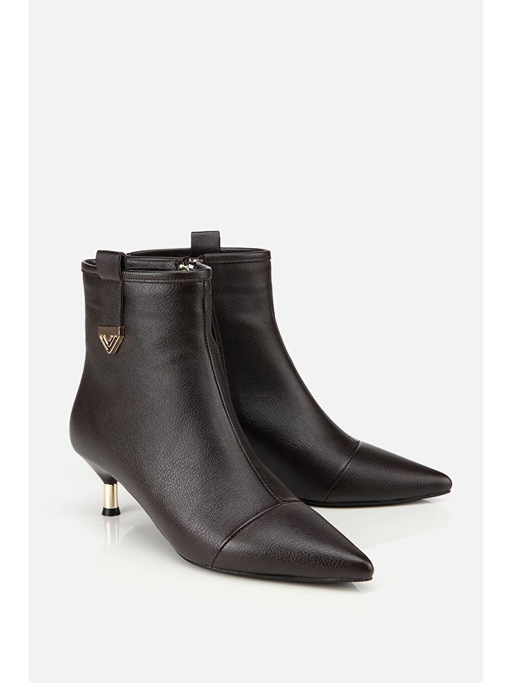 Kadın Kahverengi İnce Topuklu Bot-1