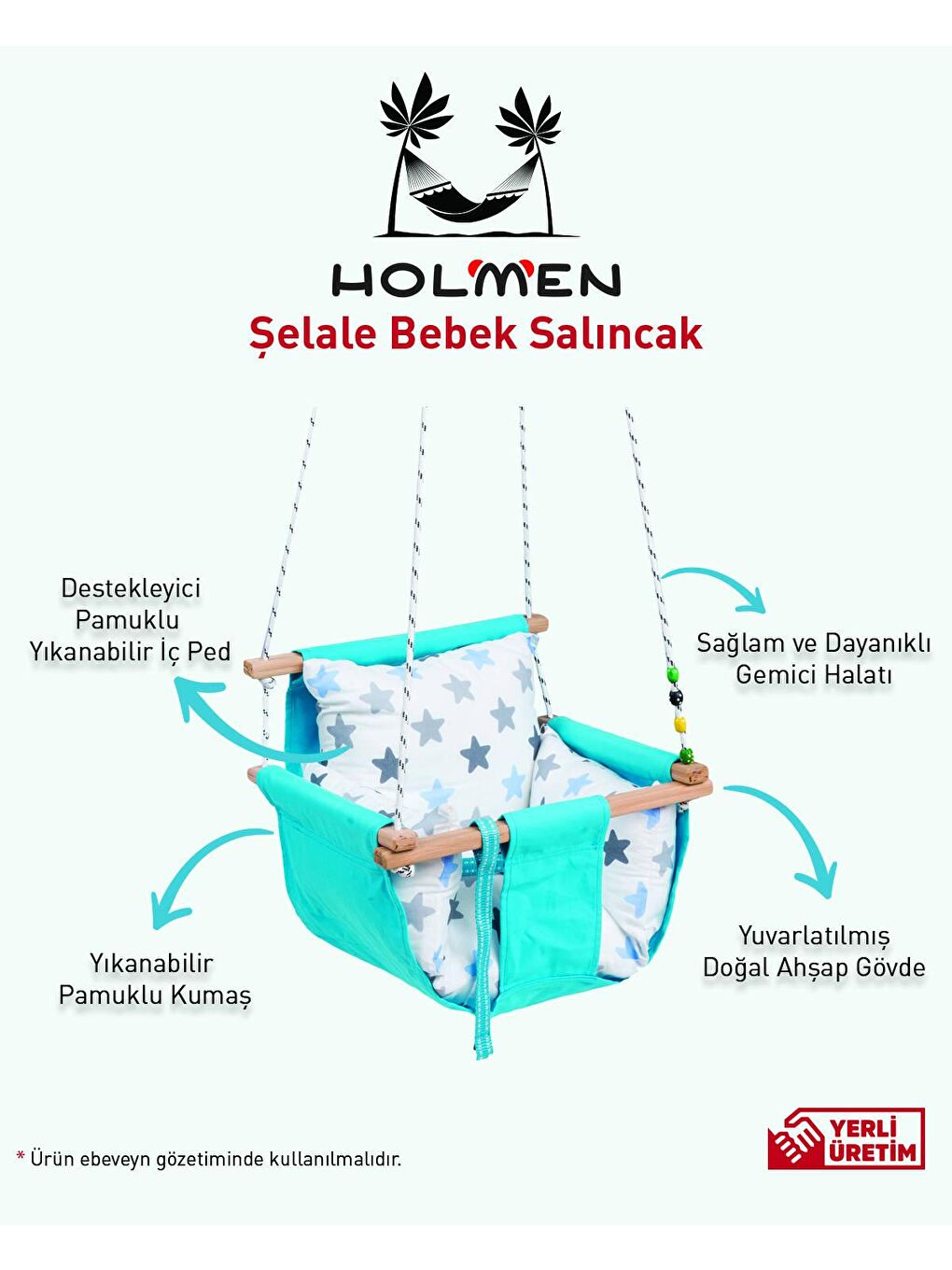 Holmen Kırmızı Şelale Salıncak Kırmızı - 4