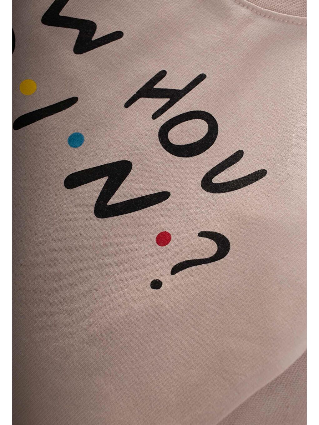 Yazı Baskılı Sweatshirt 3-9 Yaş Bej-2