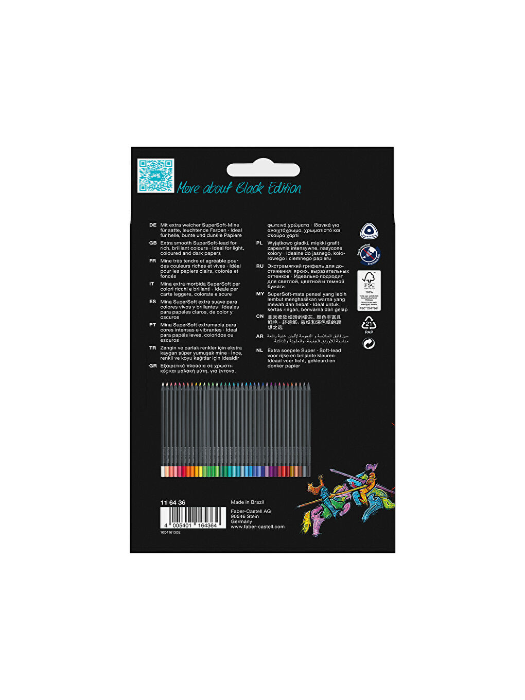 Renkli kalemler Blackwood, Black Edition, 36'lı kutu-1