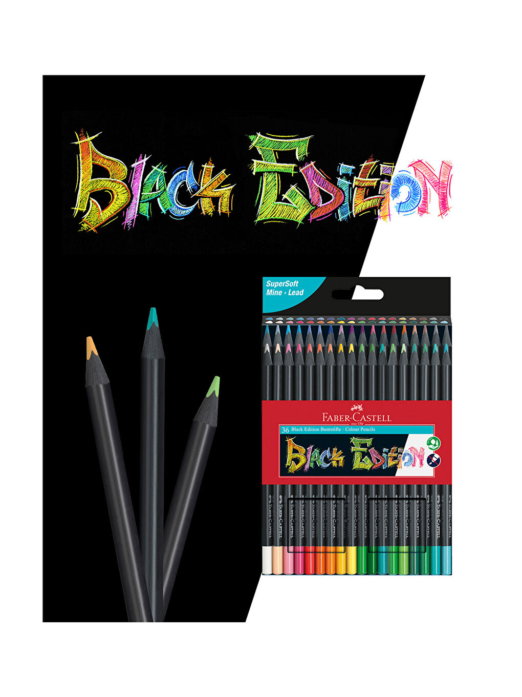 Renkli kalemler Blackwood, Black Edition, 36'lı kutu-3