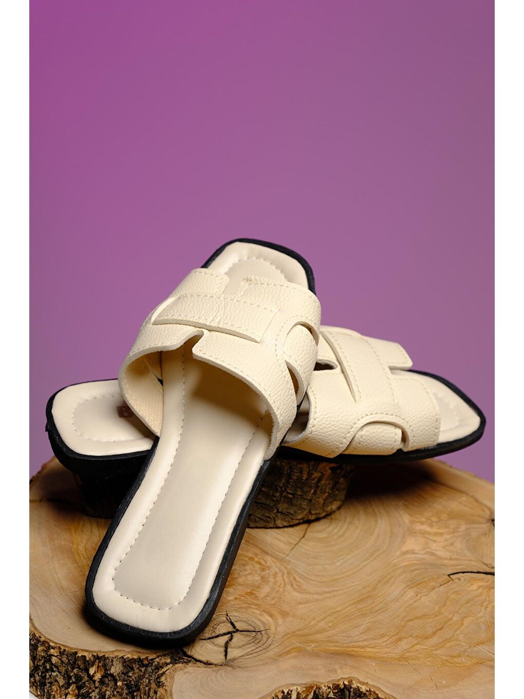 Ekru Chia Günlük Anne Genç Kadın Terlik-5