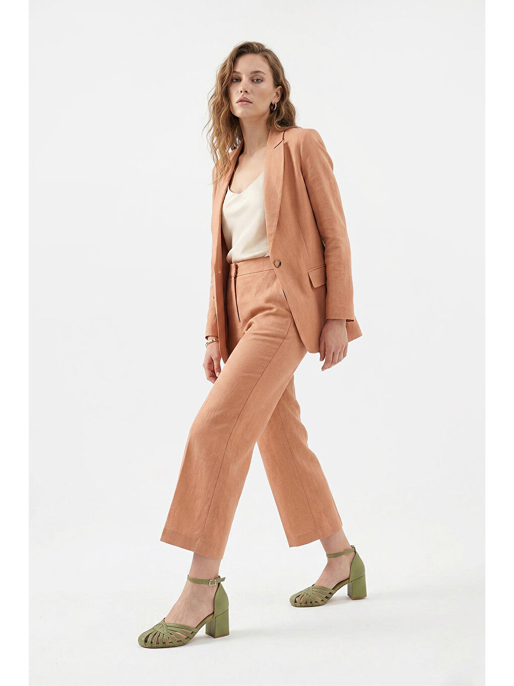 Turkuaz Kadın SU YEŞİLİ Kalın Topuklu Hakiki Deri Ayakkabı-2