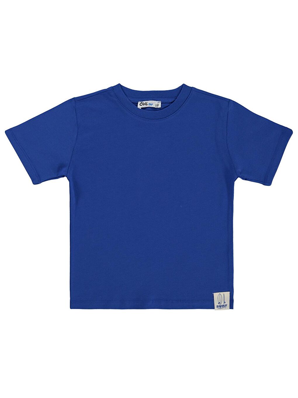 Lacivert Boys Basic Surf Etiketli 2-5 Yaş Tişört - Mavi