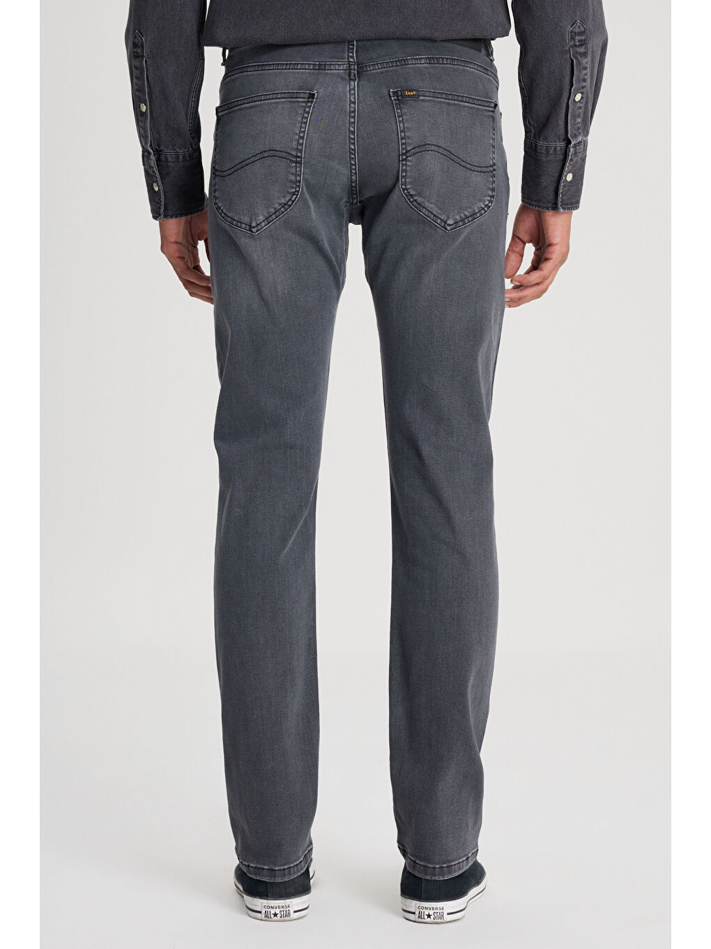 Slim Tapered Fit Dar Kesim Normal Bel Düz Paça Extreme Motion Koyu Gri Esnek Jean Pantolon-7