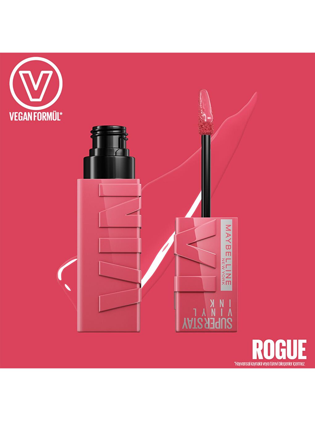 MAYBELLINE NEWYORK Kırmızı Super Stay Vinyl Ink Uzun Süre Kalıcı Likit Parlak Ruj 145 Rogue - 3