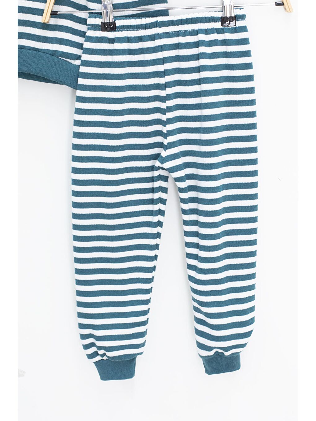 Turkuaz Erkek Çocuk Yazı Nakışlı Şardonlu 2'li takım 22707-2