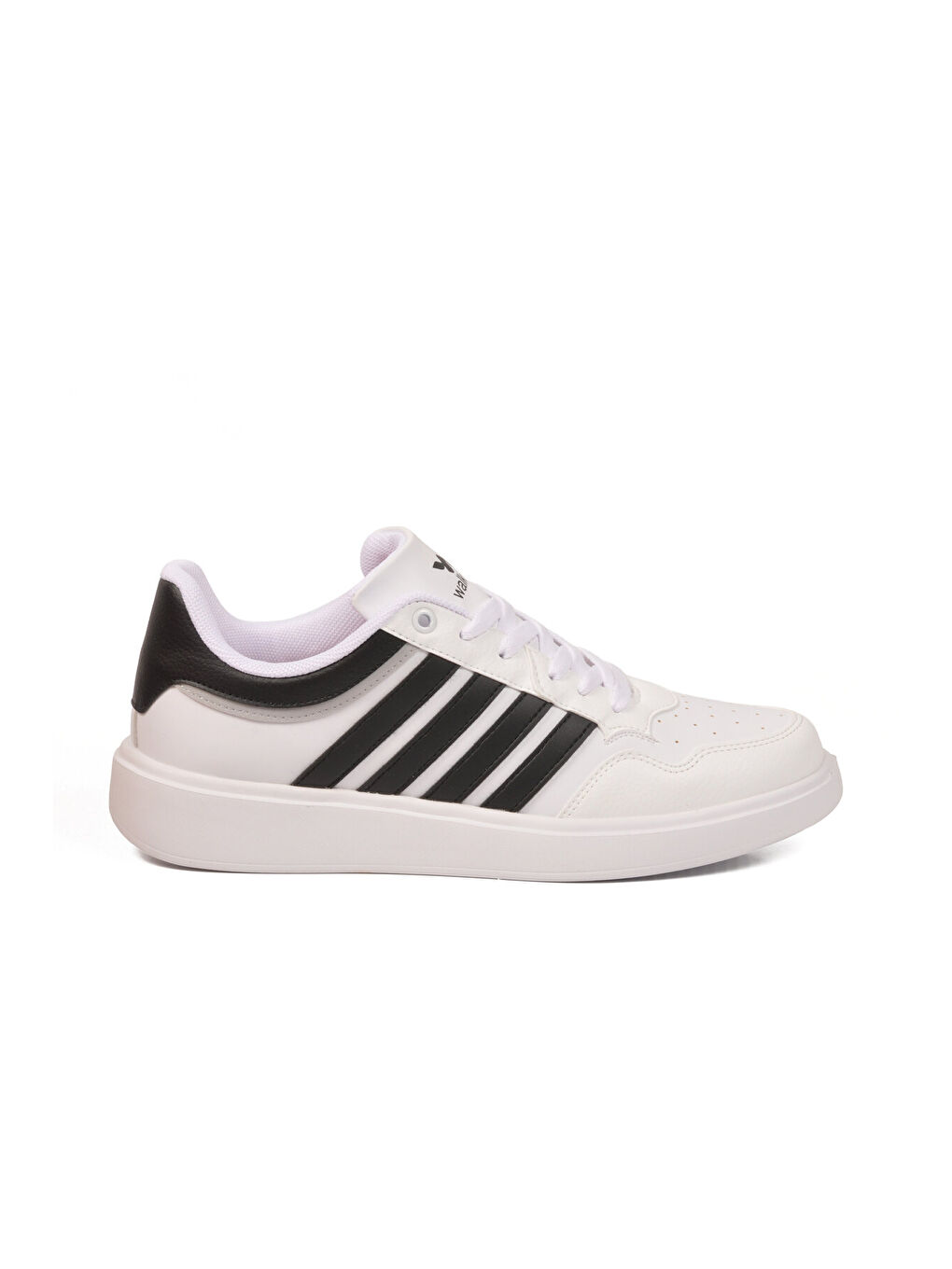 Beyaz Siyah Hafif Bağcıklı Erkek Spor Ayakkabı Pori 2079 M-1