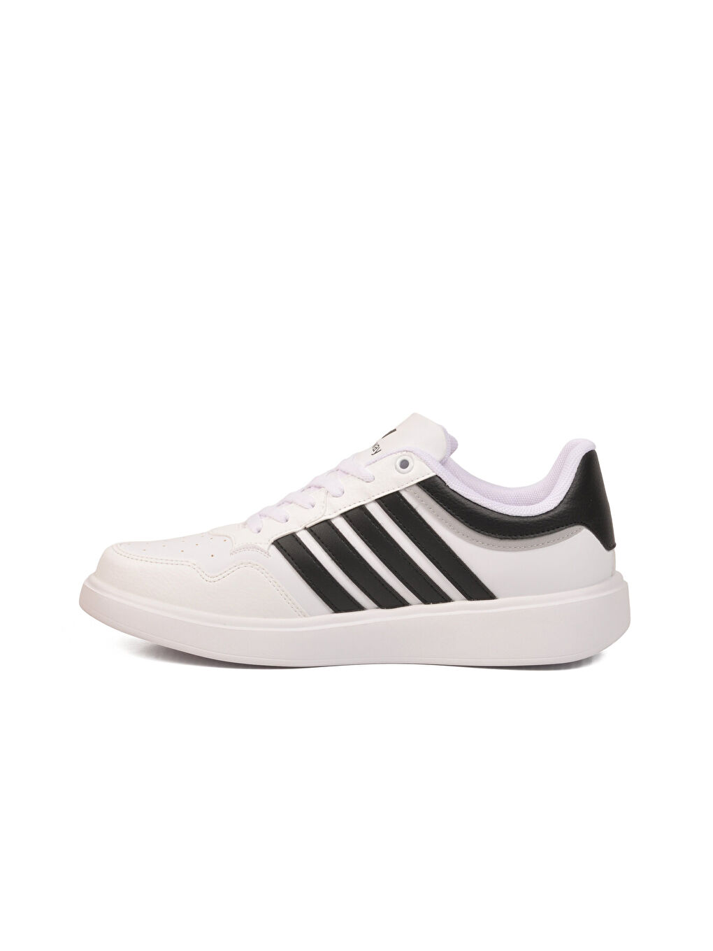 Beyaz Siyah Hafif Bağcıklı Erkek Spor Ayakkabı Pori 2079 M-3