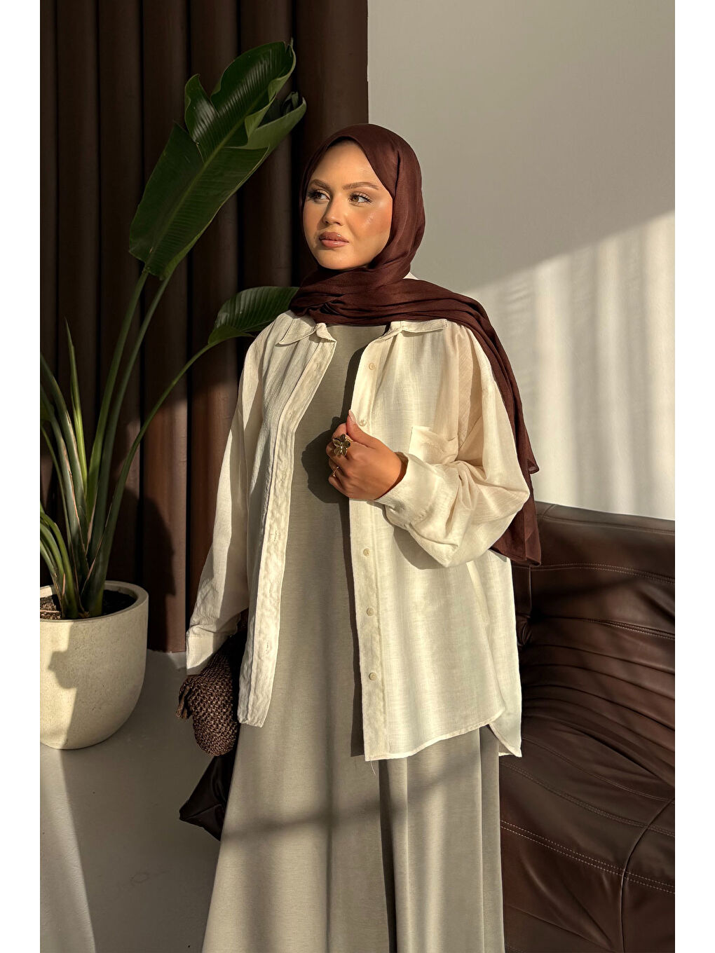 Kadın Sıfır Kol Elbise Küf Yeşil-1