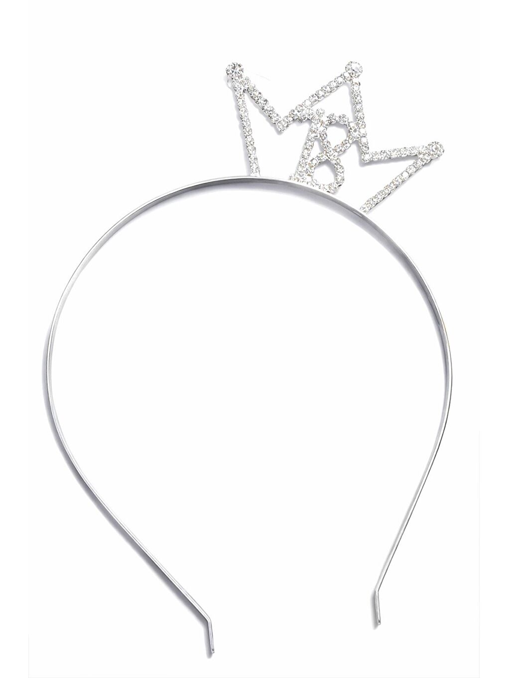 Gri 18 Yaş Taç Detaylı Doğumgünü Parti Tacı