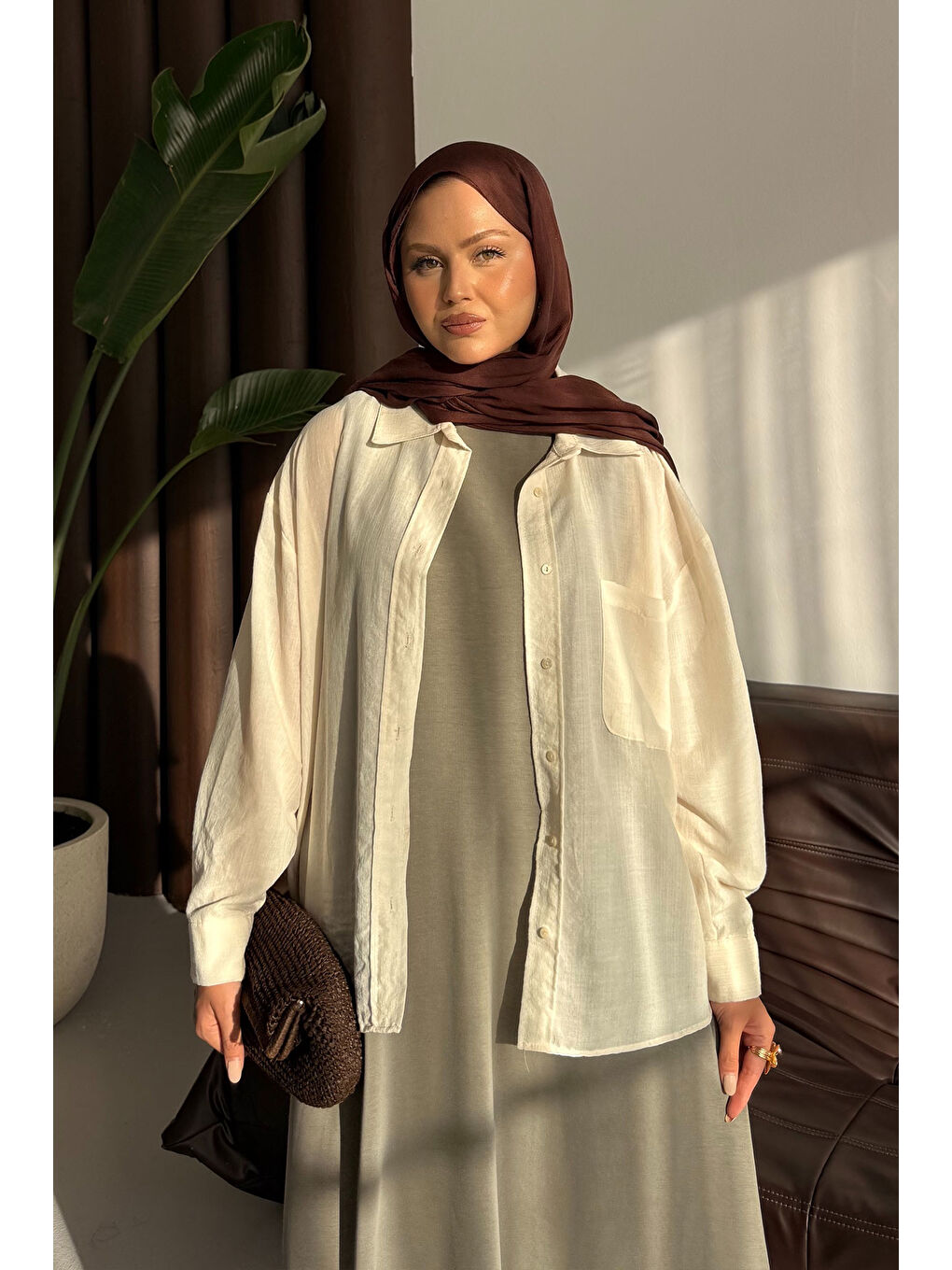 Kadın Sıfır Kol Elbise Küf Yeşil-3