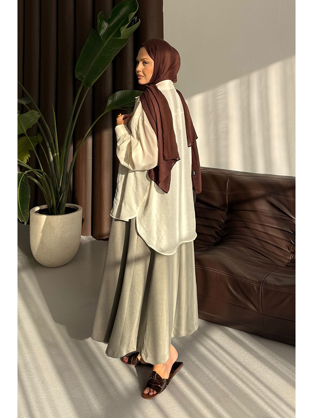 Kadın Sıfır Kol Elbise Küf Yeşil-4