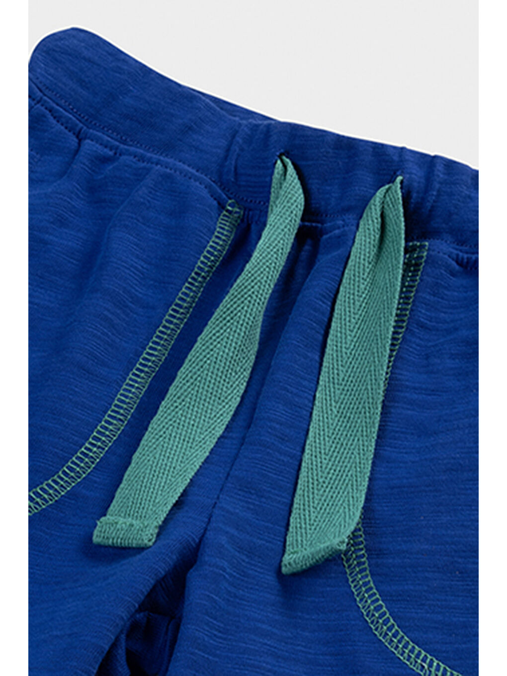 Erkek Bebek Beli Lastikli Mavi Şort-2