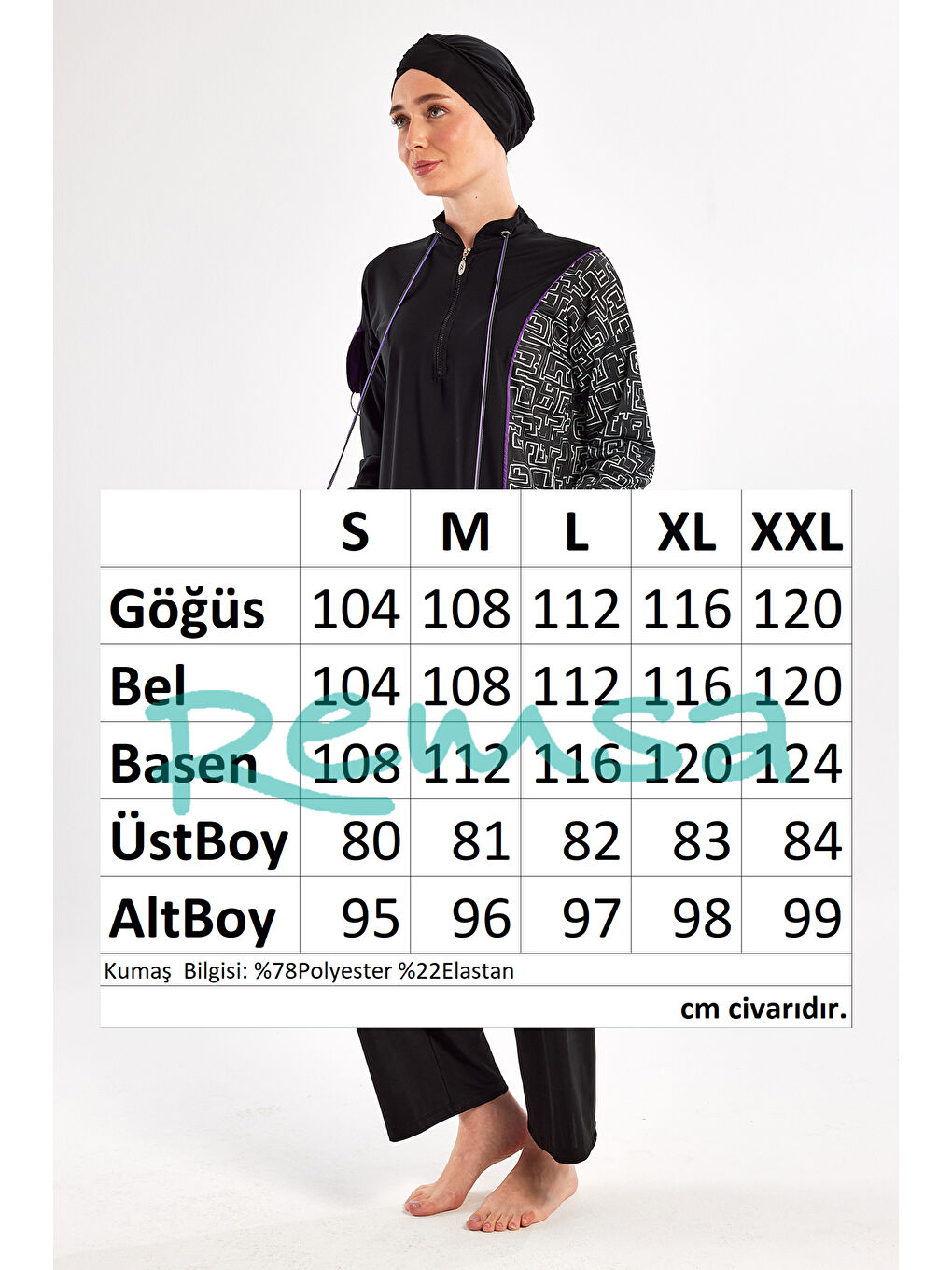 Elastanlı Bol Paça Tam Kapalı Tesettür Mayo 4539 Siyah-3