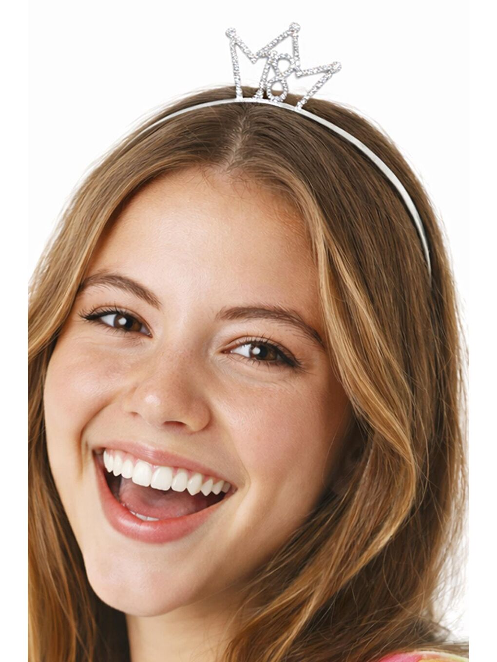 Gri 18 Yaş Taç Detaylı Doğumgünü Parti Tacı-2