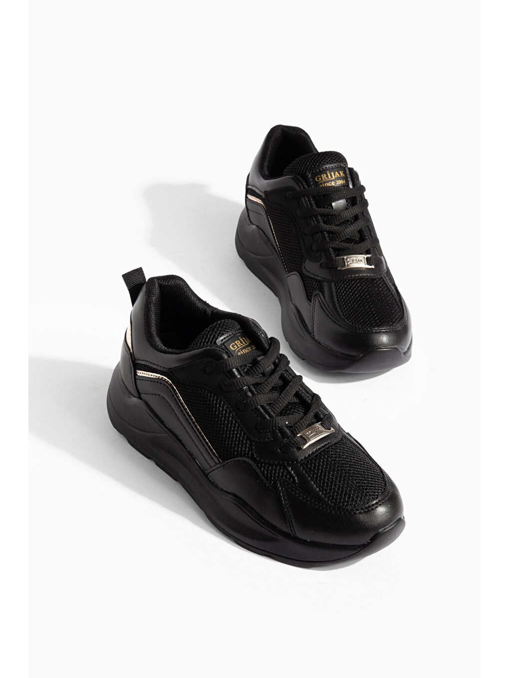 Siyah Grijak Günlük Ortopedik Kadın Sneaker Spor Ayakkabı-3