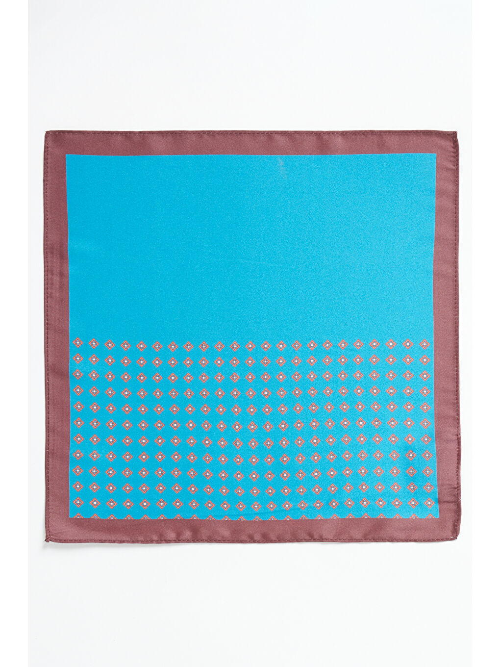 Kahverengi Erkek Kahve-Petrol Desenli Mendil-2