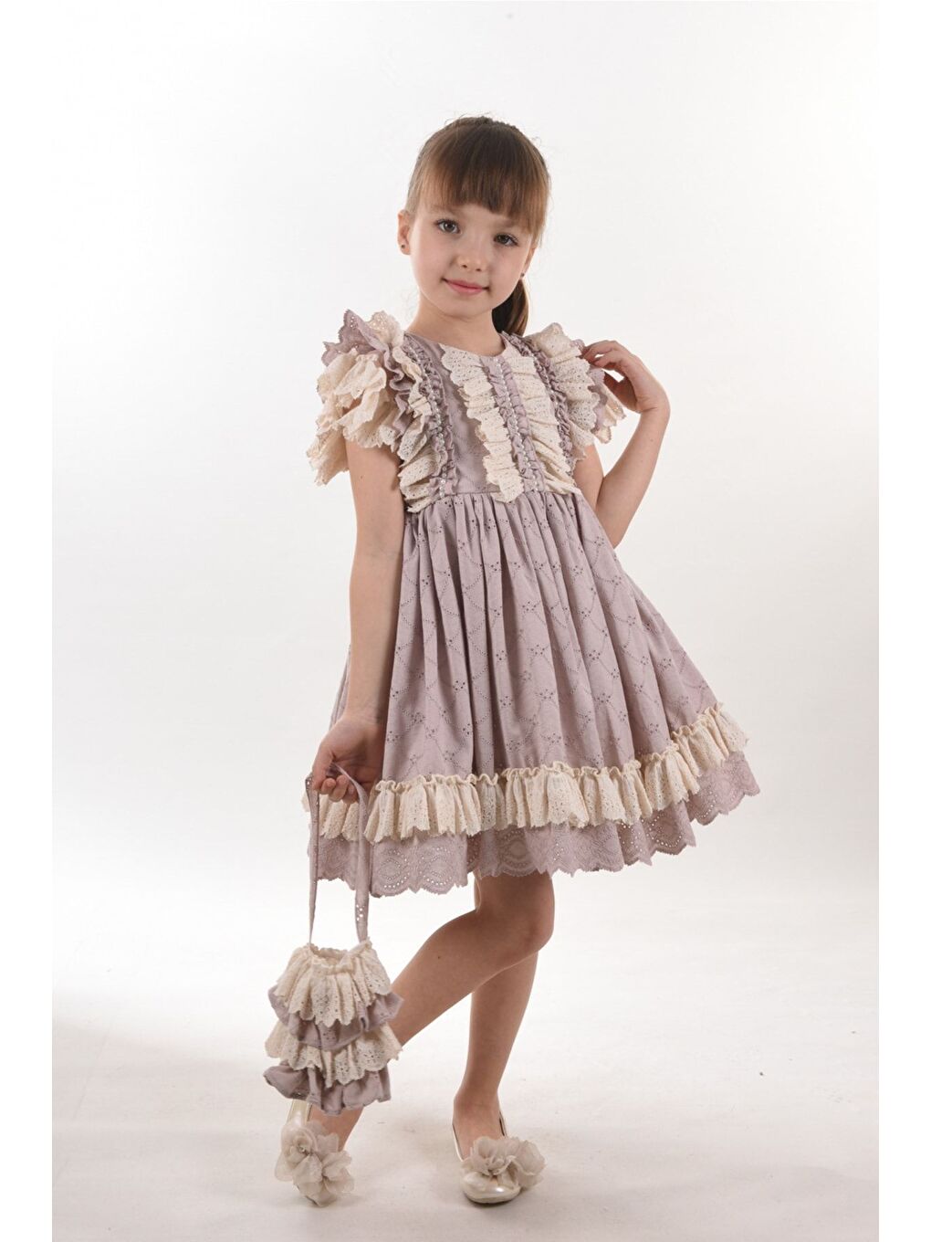 Pembe Kız Çocuk Kısa Elbise_M2326