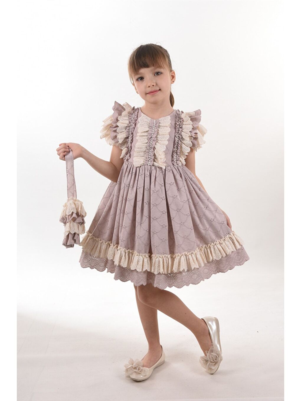 Pembe Kız Çocuk Kısa Elbise_M2326-1