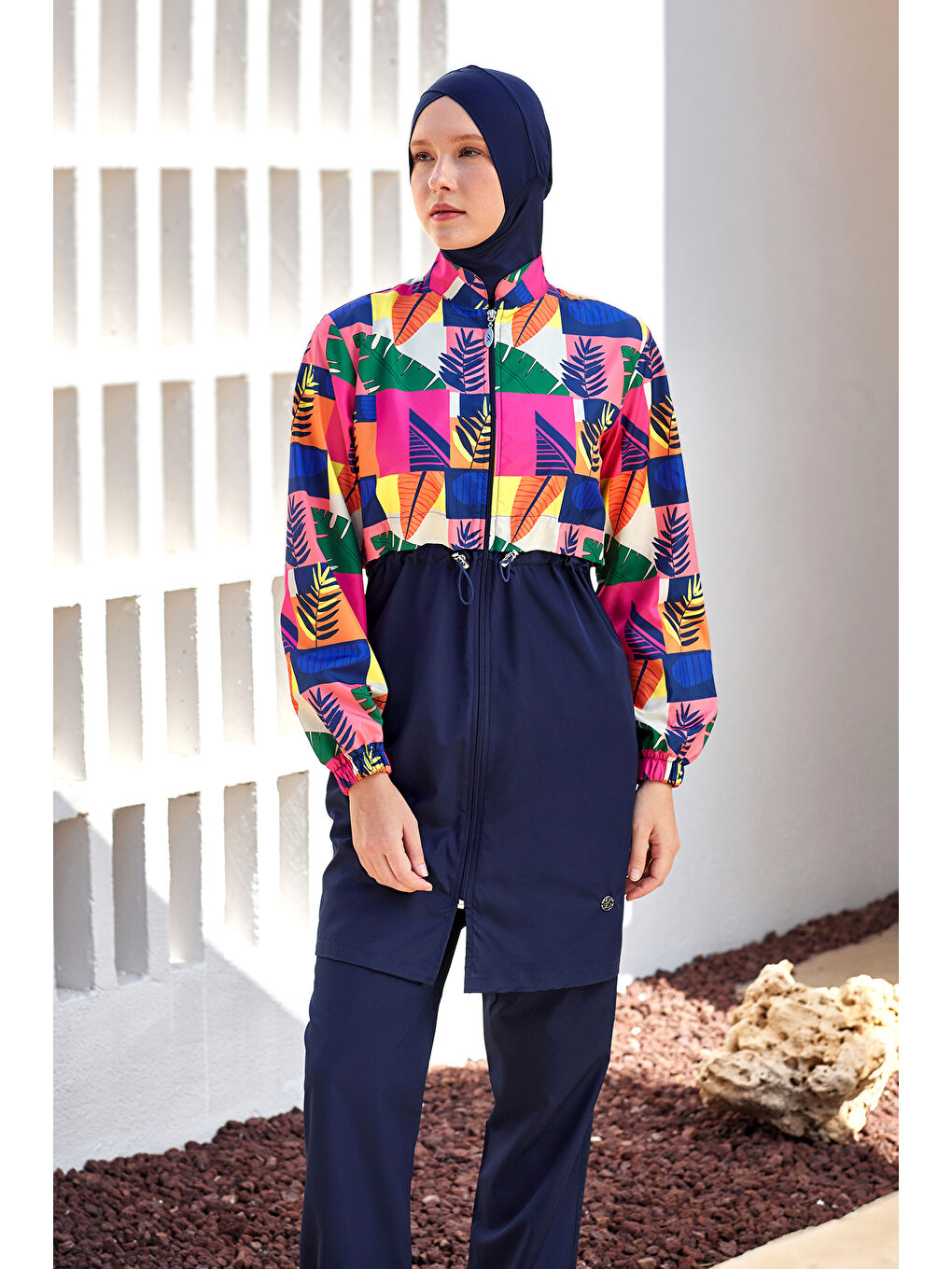 Paraşüt Tam Kapalı Tesettür Mayo 1501 Koyu Lacivert