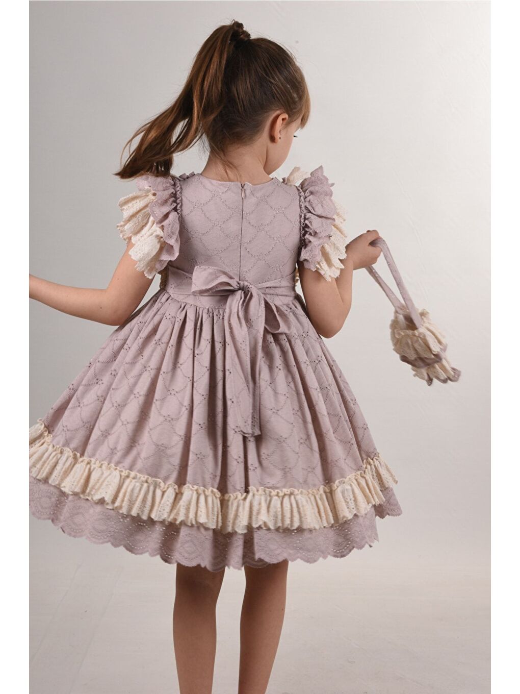 Pembe Kız Çocuk Kısa Elbise_M2326-2