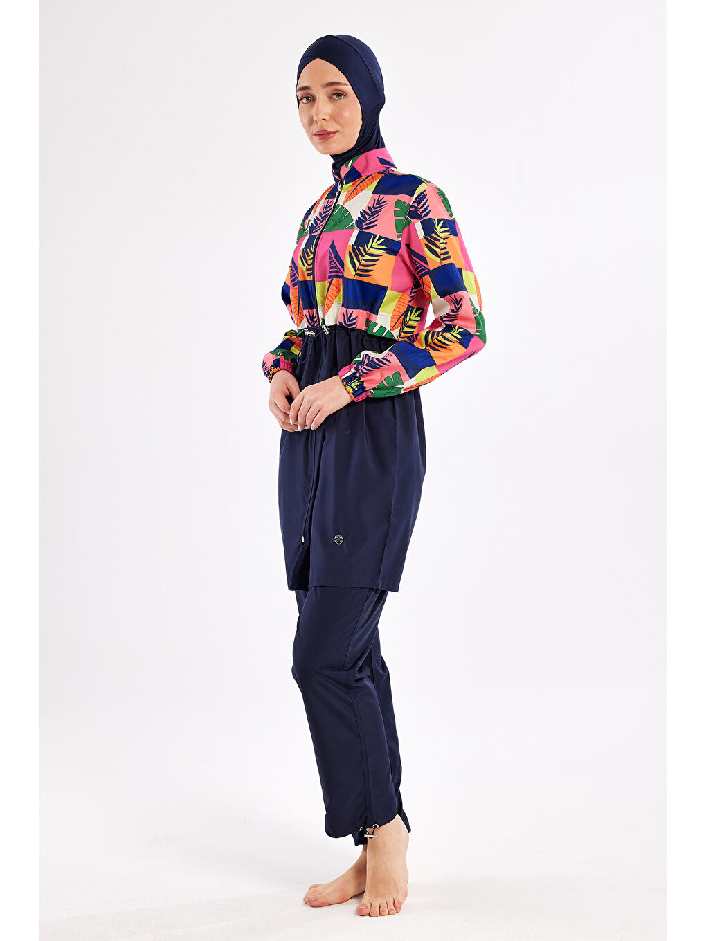 Paraşüt Tam Kapalı Tesettür Mayo 1501 Koyu Lacivert-1
