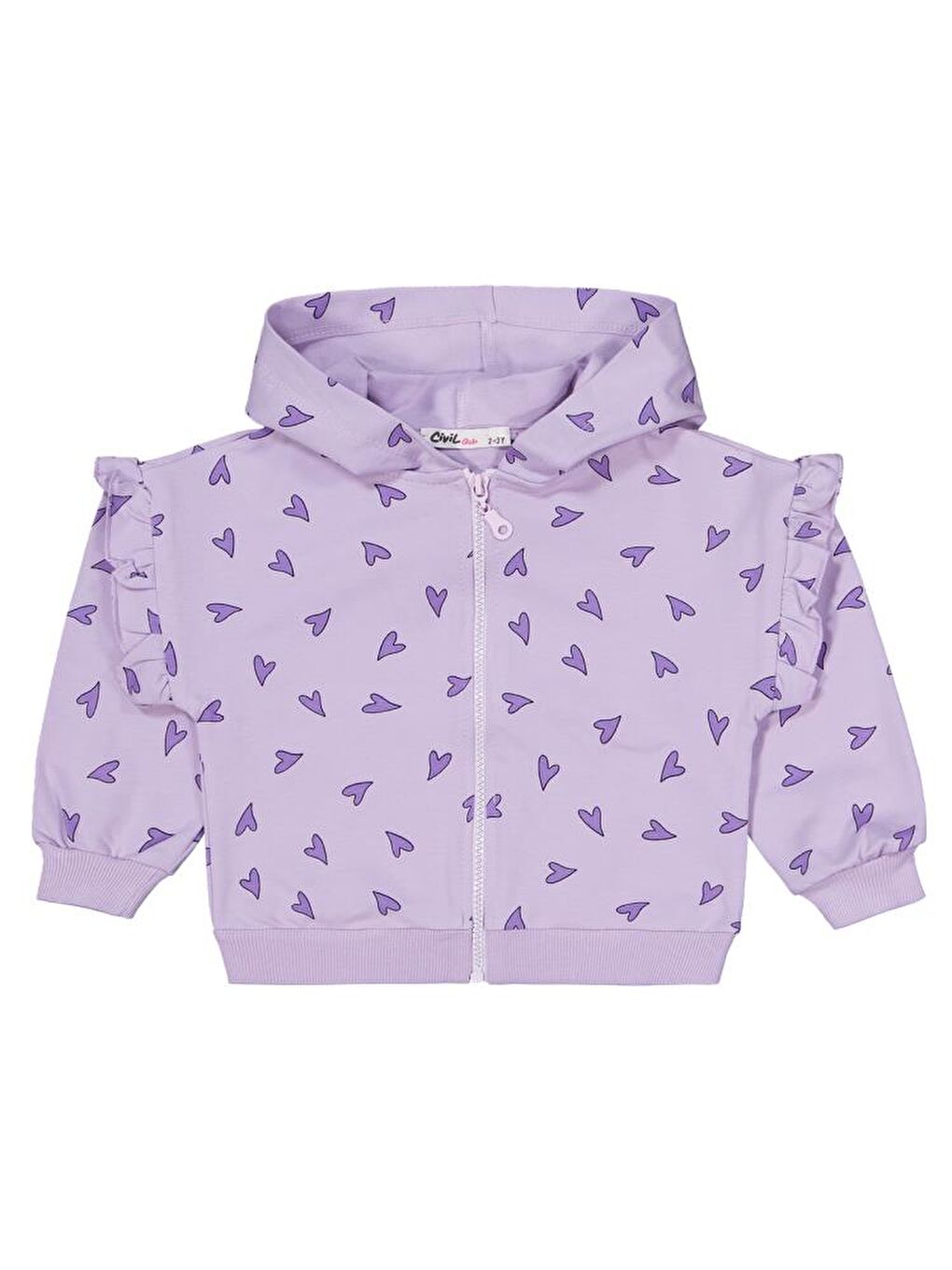 Girls Kalp Baskılı 2-5 Yaş Eşofman Takımı - Lila 4-5 Yaş-2