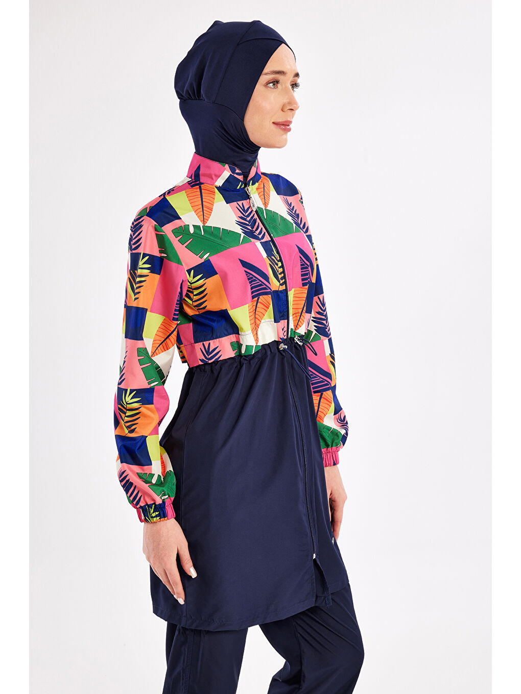 Paraşüt Tam Kapalı Tesettür Mayo 1501 Koyu Lacivert-2