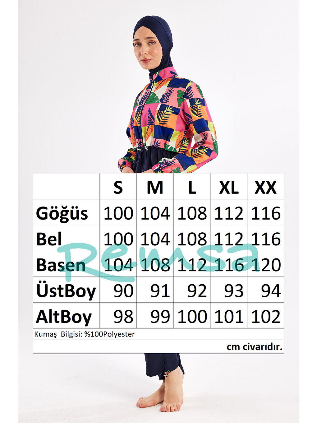 Paraşüt Tam Kapalı Tesettür Mayo 1501 Koyu Lacivert-3