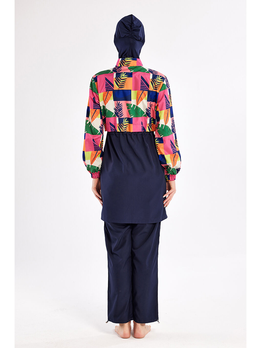 Paraşüt Tam Kapalı Tesettür Mayo 1501 Koyu Lacivert-4