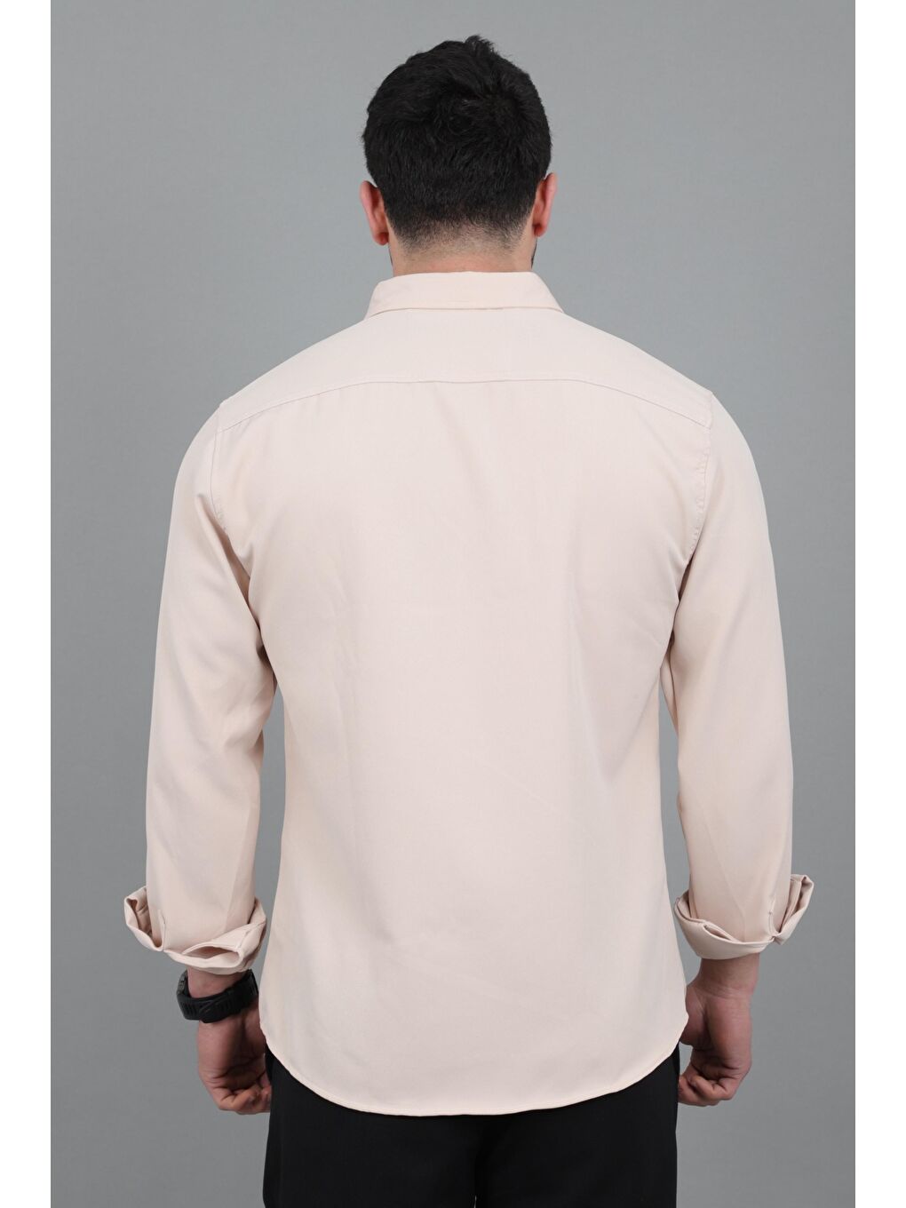 Bej Double Yazlık Uzun Kol Gömlek MRS 217_40416-1