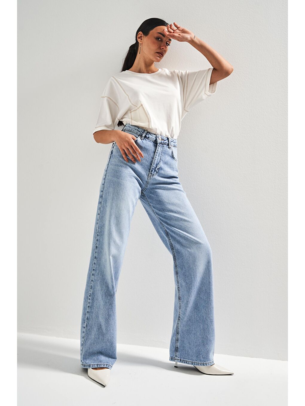 Mavi Kadın Ice Renk V-4S5-27 Viskon Esnek Kumaş Yüksek Bel İç Boy 80cm Denim Jean-1