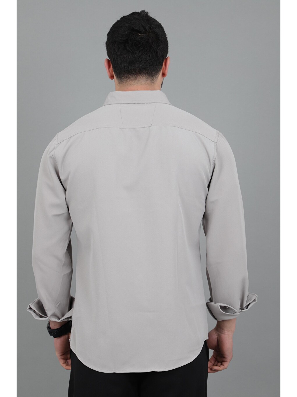 Gri Double Yazlık Uzun Kol Gömlek MRS 217_40416-5